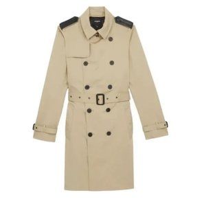 THE KOOPLES PARIS Men’s Slim Fit Trench Coat Leather Details Size EU46/UK36/US S